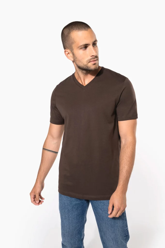 k357 - basic+ heren t-shirt v-hals bedrukken -