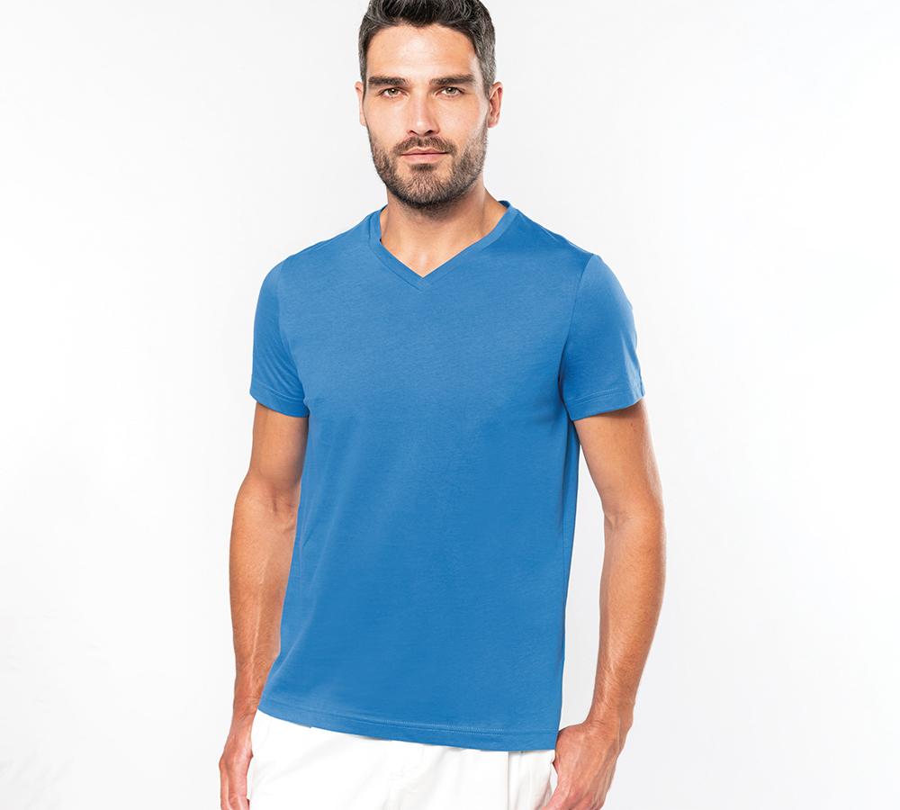 k357 - basic+ heren t-shirt v-hals bedrukken - goedkoop bedrukt hemd
