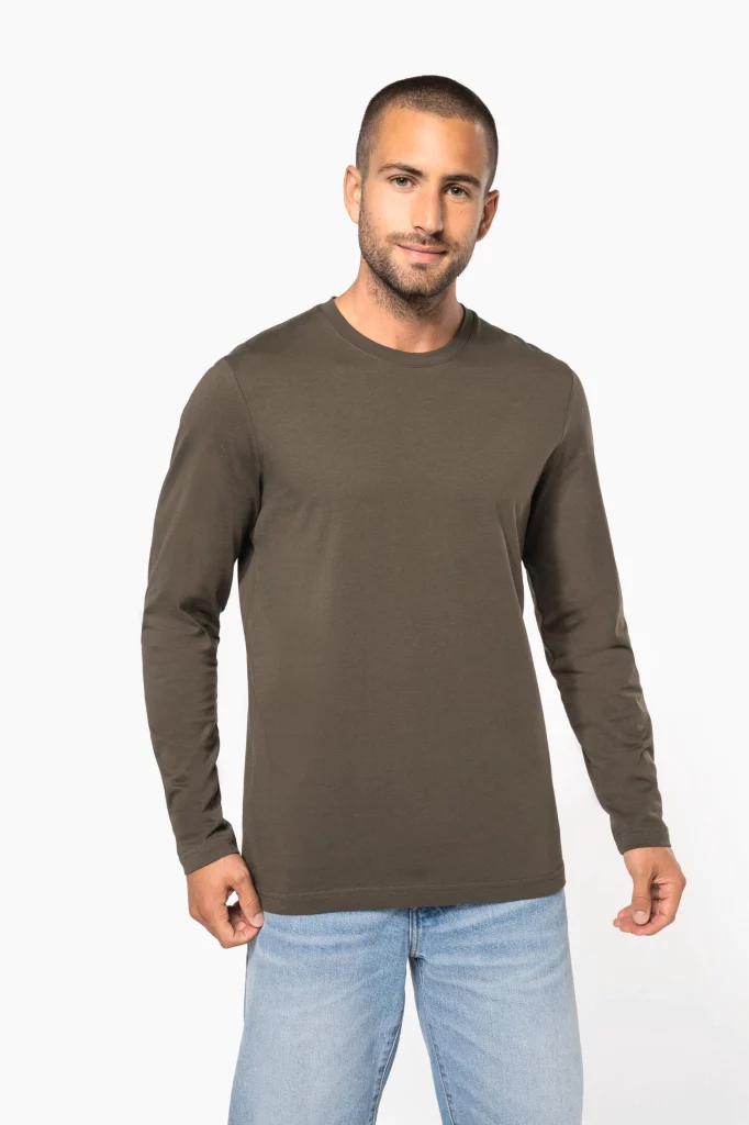 k359 - basic heren longsleeve ronde hals bedrukken -