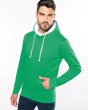 k446 - tweekleurige heren hoodie bedrukken - goedkoop bedrukt t-shirt