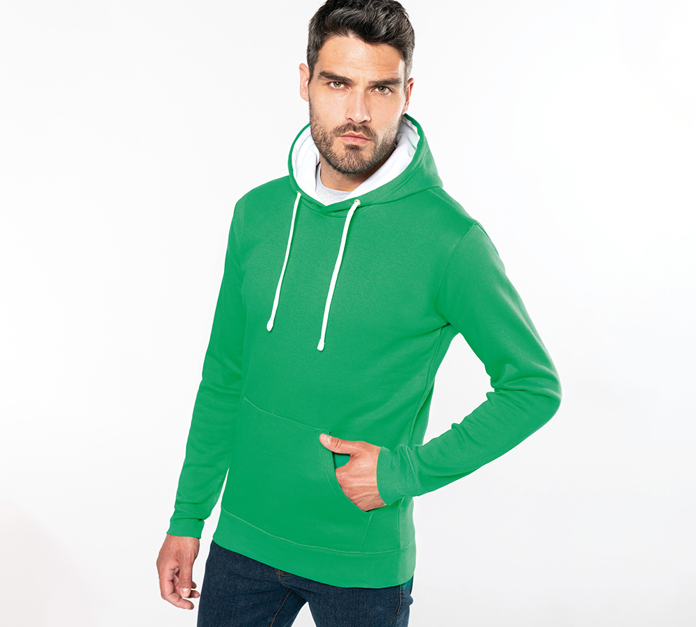 k446 - tweekleurige heren hoodie bedrukken - premium sweater ontwerpen en bedrukken