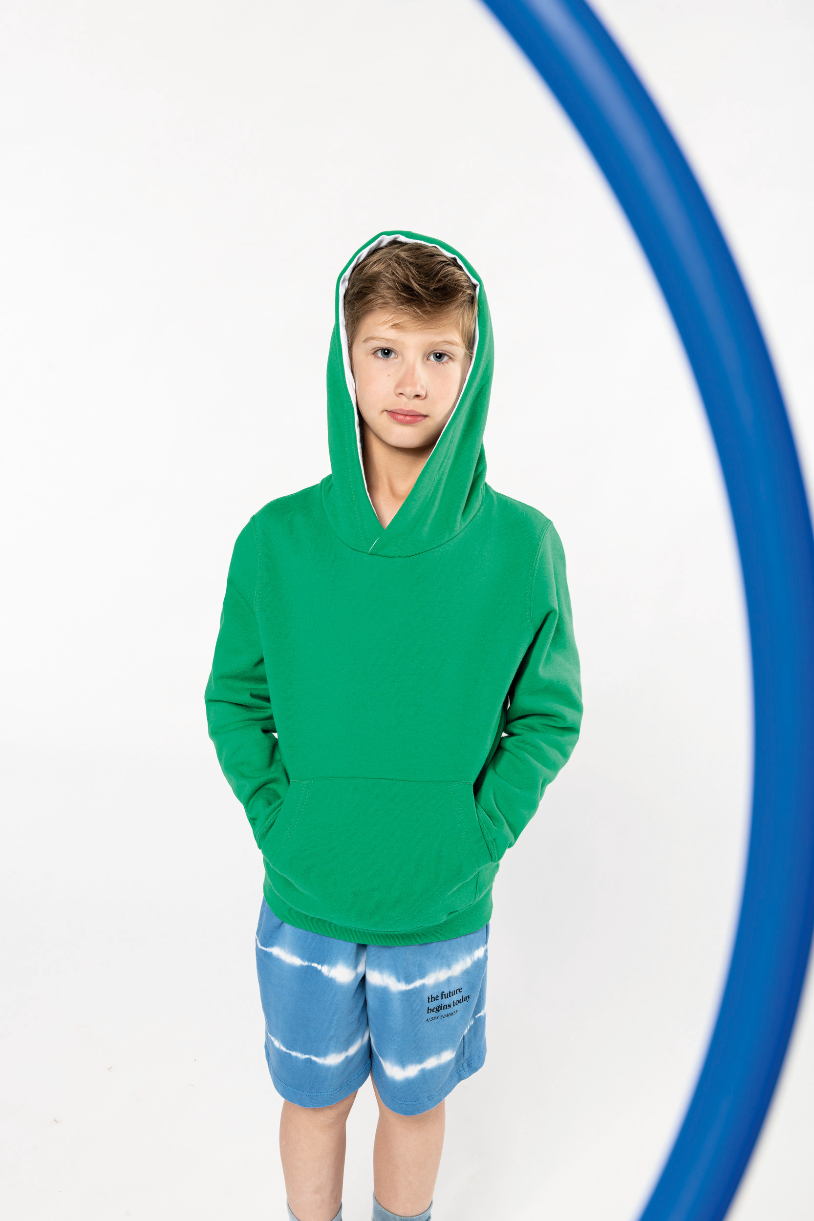 k453 - tweekleurige kinder hoodie bedrukken -