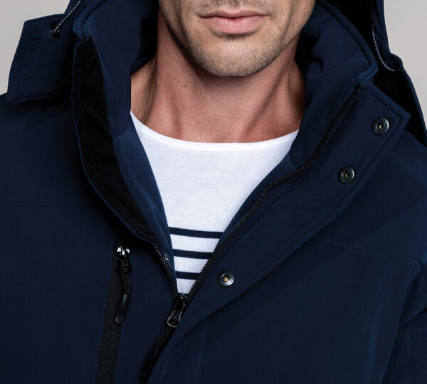 k650 - gewatteerde softshell herenparka met capuchon -