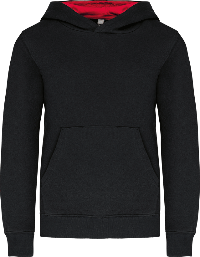 K453 – Tweekleurige kinder hoodie bedrukken 462153