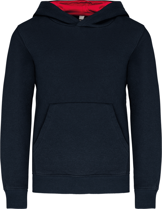 K453 – Tweekleurige kinder hoodie bedrukken 462178