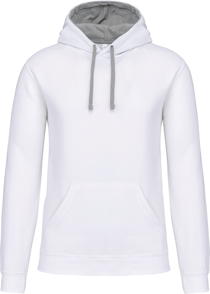 K446 – Tweekleurige heren hoodie bedrukken 463522