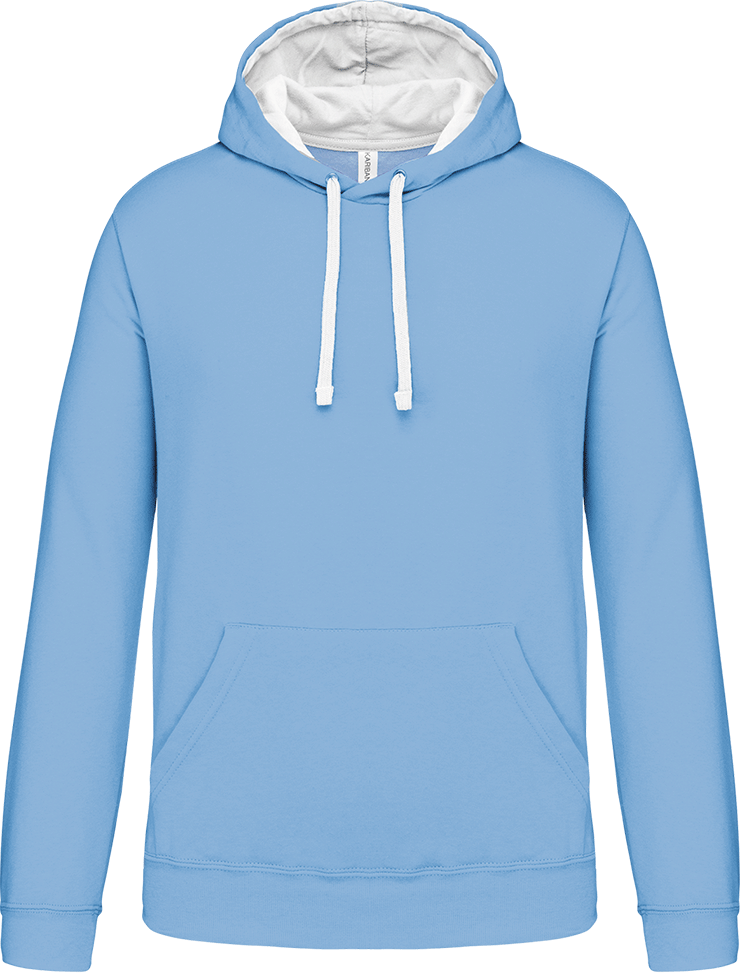 K446 – Tweekleurige heren hoodie bedrukken 463524