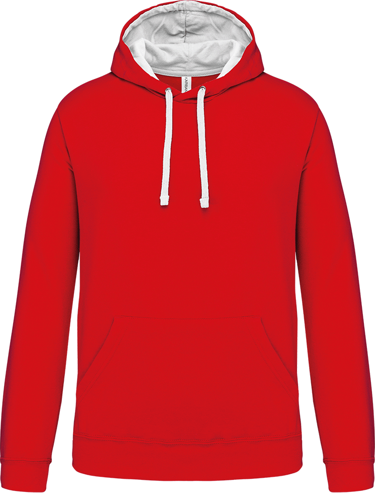 K446 – Tweekleurige heren hoodie bedrukken 463525