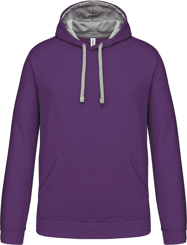 K446 – Tweekleurige heren hoodie bedrukken 463526