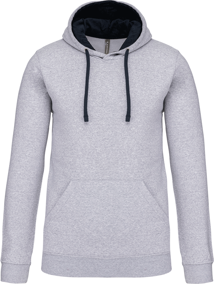 K446 – Tweekleurige heren hoodie bedrukken 463527