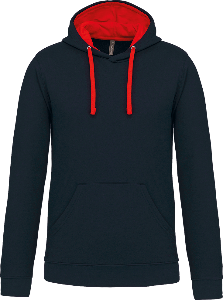 K446 – Tweekleurige heren hoodie bedrukken 463530
