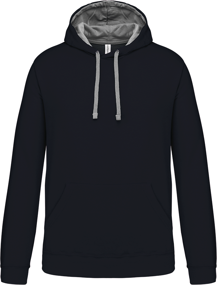 K446 – Tweekleurige heren hoodie bedrukken 463531