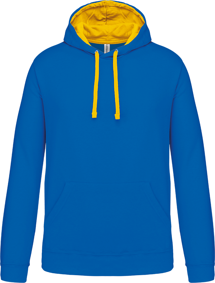 K446 – Tweekleurige heren hoodie bedrukken 463532