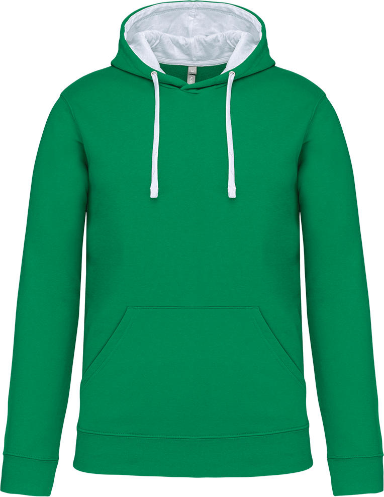 K446 – Tweekleurige heren hoodie bedrukken 463512