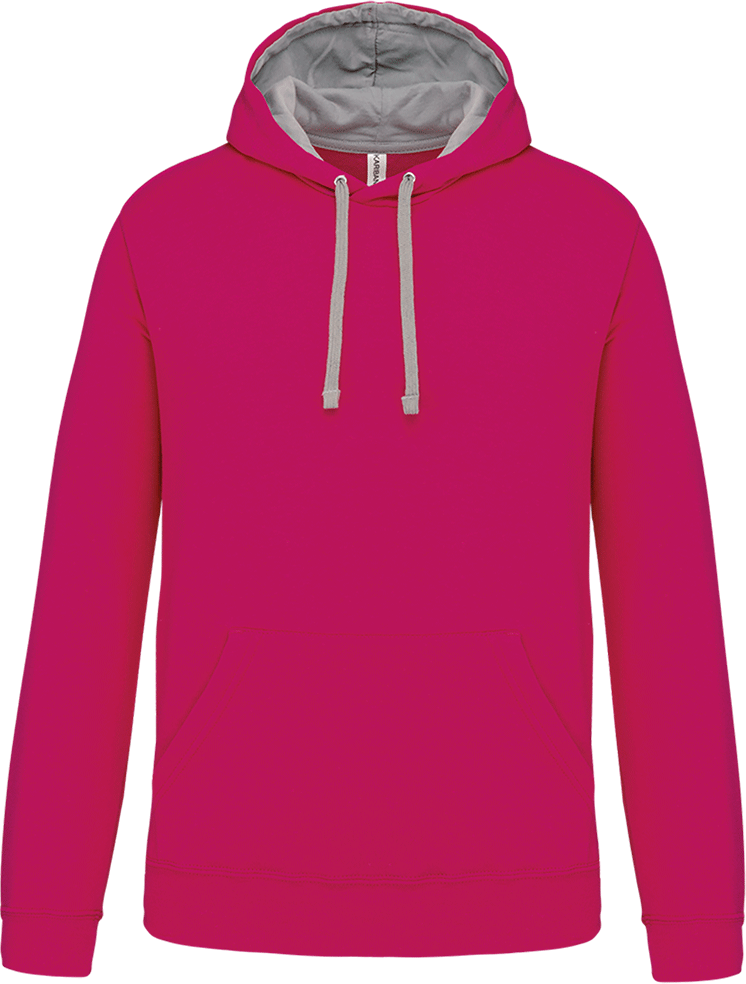 K446 – Tweekleurige heren hoodie bedrukken 463513