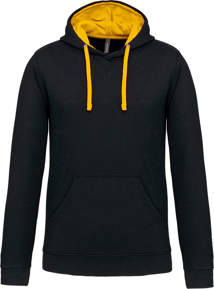 K446 – Tweekleurige heren hoodie bedrukken 463515