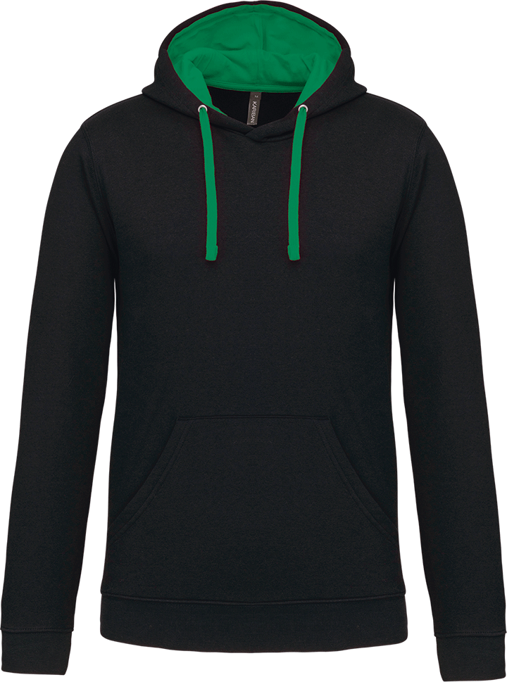 K446 – Tweekleurige heren hoodie bedrukken 463519
