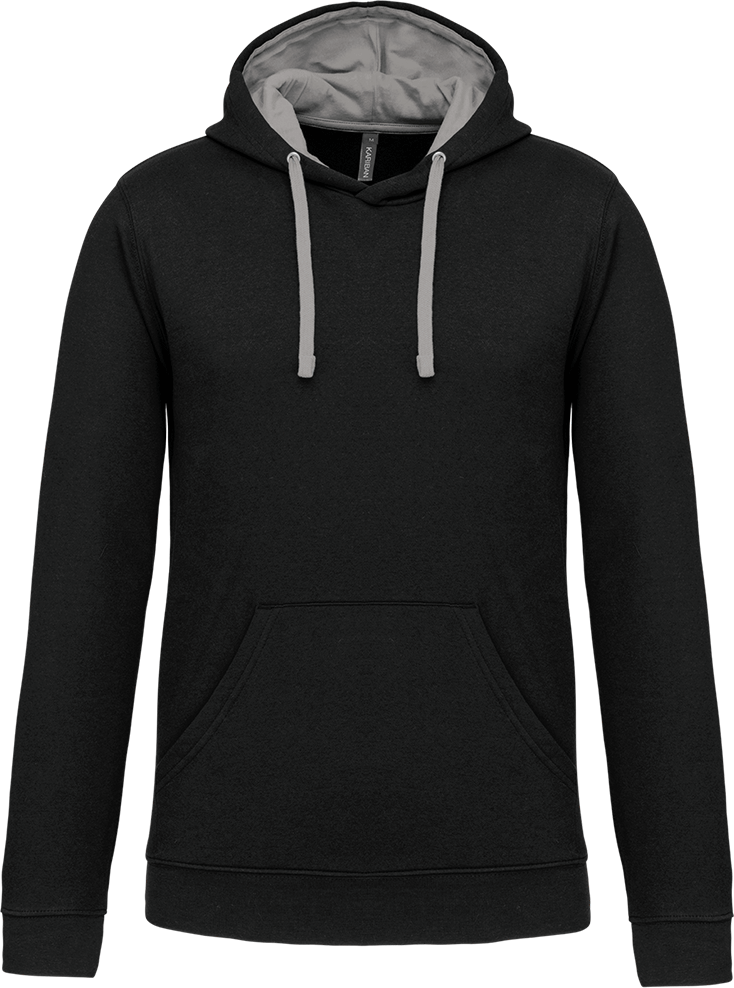 K446 – Tweekleurige heren hoodie bedrukken 463520