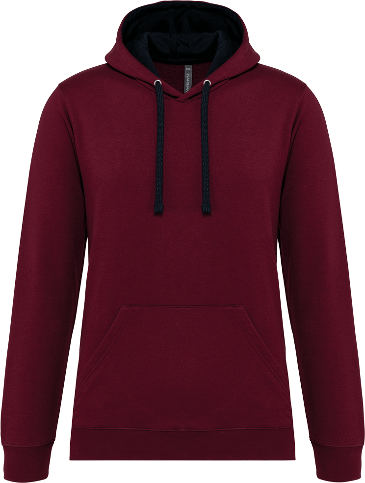 K446 – Tweekleurige heren hoodie bedrukken 463521