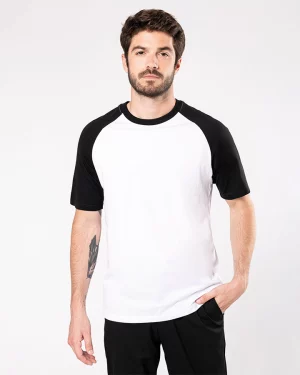 k330 - tweekleurig unisex baseball shirt ontwerpen en bedrukken - goedkoop bedrukt t-shirt
