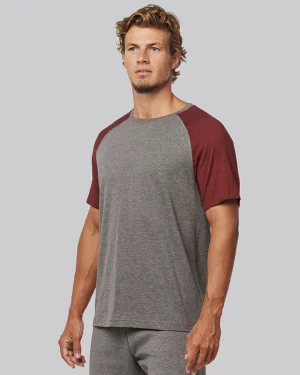 pa4010 - hoogwaardig tweekleurig triblend sport t-shirt - goedkoop bedrukt t-shirt
