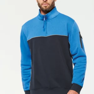 wk404 - ecologische unisex sweater met ritskraag - goedkoop bedrukt hemd