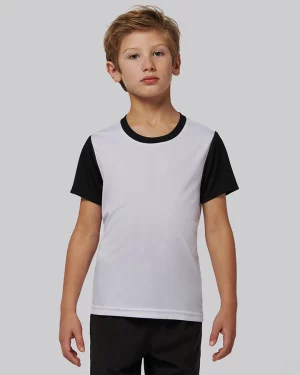 pa4024 - tweekleurig jersey kinder sportshirt ontwerpen en bedrukken - kinder t-shirt ontwerpen en bedrukken