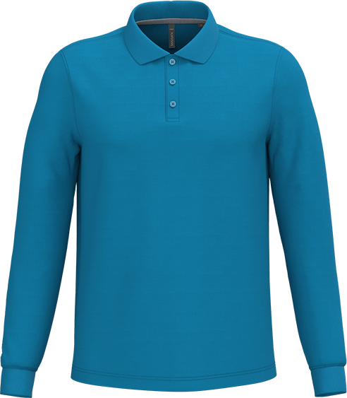 K243 – Basic Heren Polo Lange Mouwen Bedrukken 462975