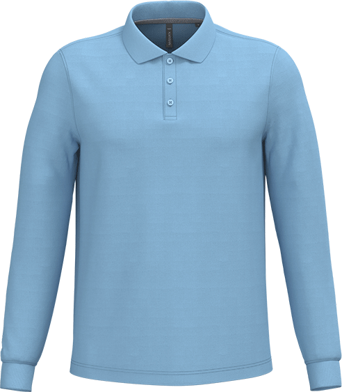 K243 – Basic Heren Polo Lange Mouwen Bedrukken 462979