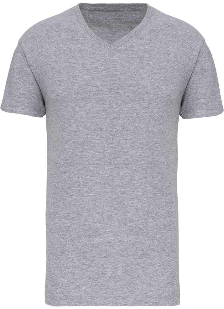 K3028 – Heren biokatoen V hals T-shirt ontwerpen en bedrukken 464201