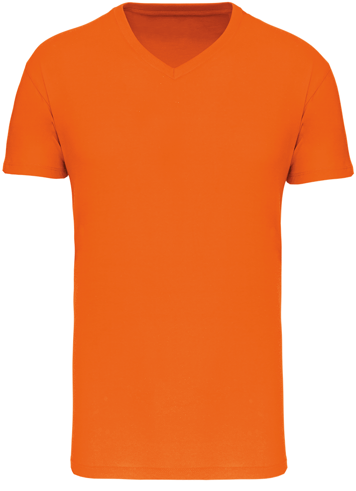K3028 – Heren biokatoen V hals T-shirt ontwerpen en bedrukken 464207