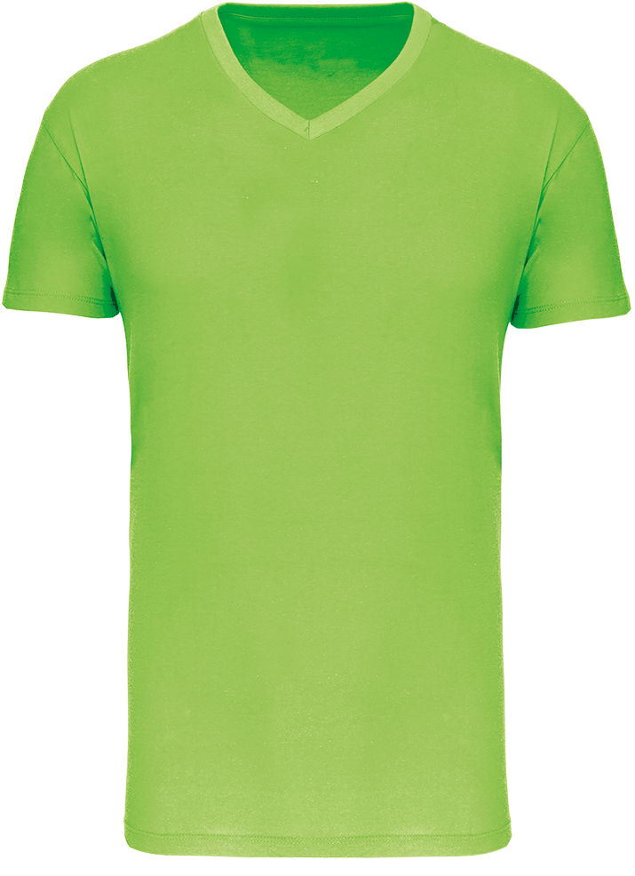 K3028 – Heren biokatoen V hals T-shirt ontwerpen en bedrukken 464217