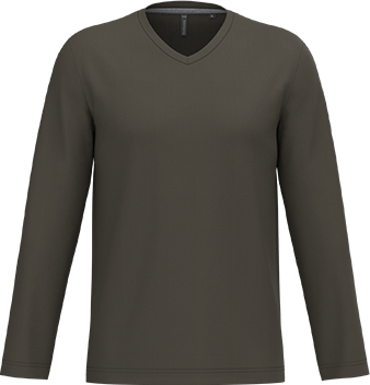 K358 – Basic Heren Longsleeve V-hals Bedrukken 463389