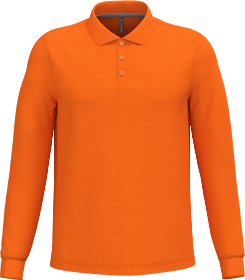 K243 – Basic Heren Polo Lange Mouwen Bedrukken 462994