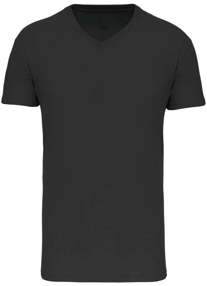 K3028 – Heren biokatoen V hals T-shirt ontwerpen en bedrukken 464234