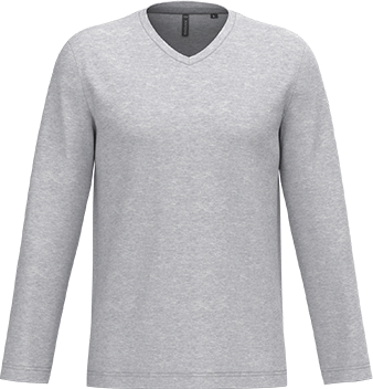 K358 – Basic Heren Longsleeve V-hals Bedrukken 463397