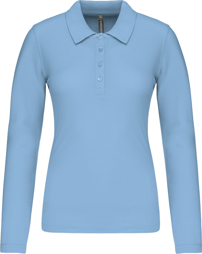 K257 – Piqué-damespolo lange mouwen ontwerpen en bedrukken 463112