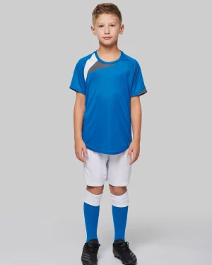 pa437 - kinder sportshirt met contrasterend inzetstuk - kinder t-shirt ontwerpen en bedrukken
