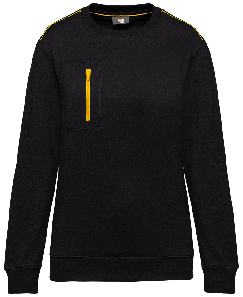 WK403 – Unisex trui met contrasterende rits zak 467083