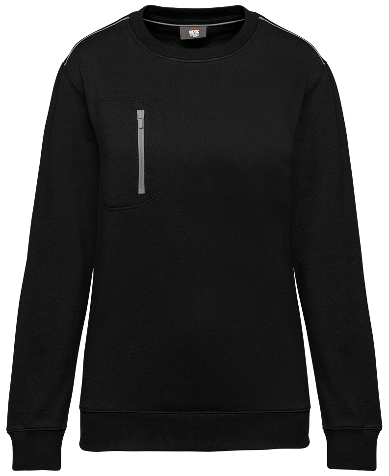 WK403 – Unisex trui met contrasterende rits zak 467084