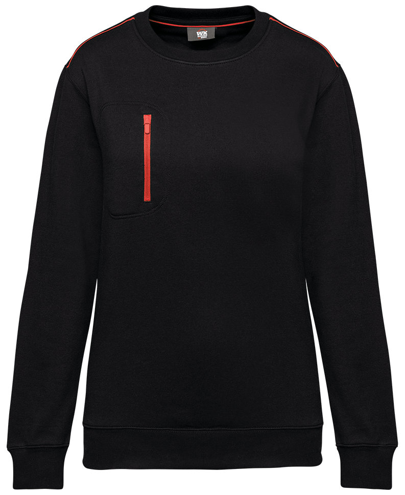 WK403 – Unisex trui met contrasterende rits zak 467085