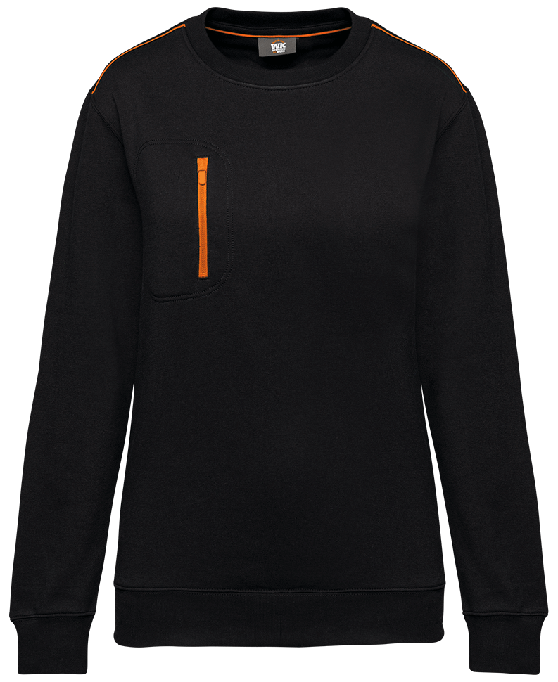 WK403 – Unisex trui met contrasterende rits zak 467086