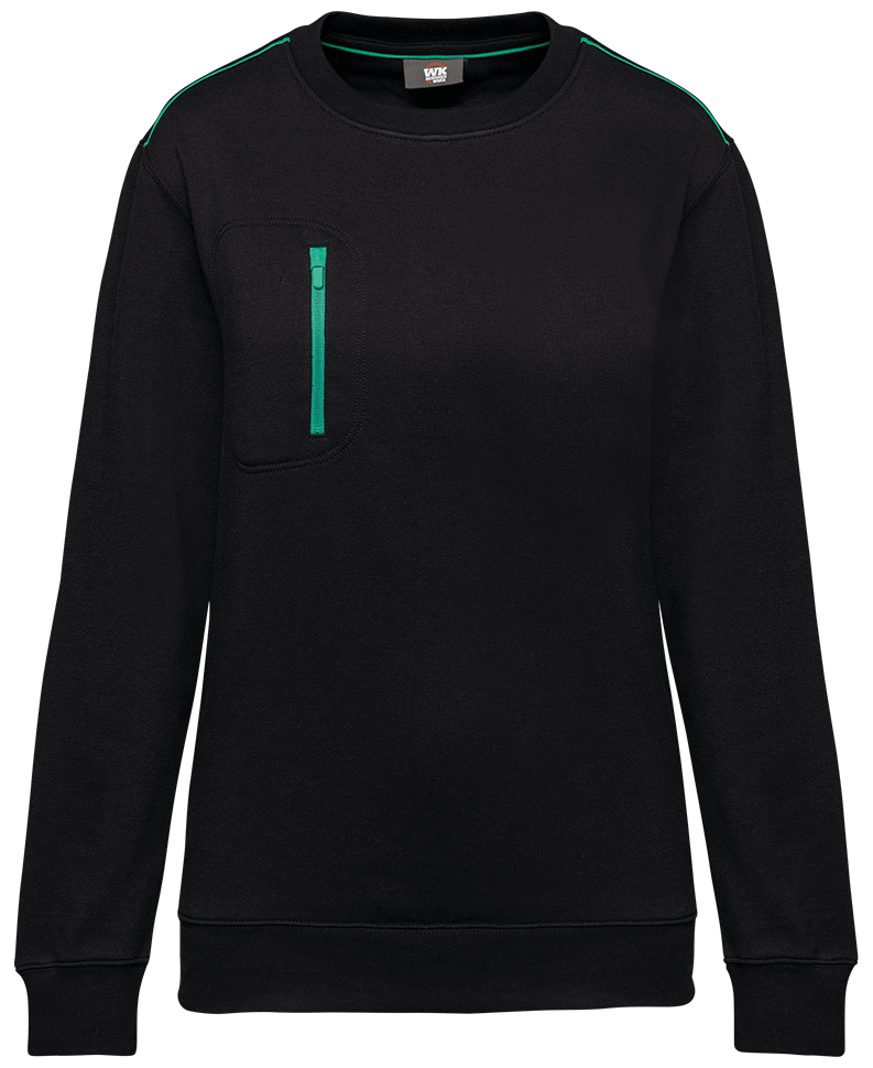 WK403 – Unisex trui met contrasterende rits zak 467087