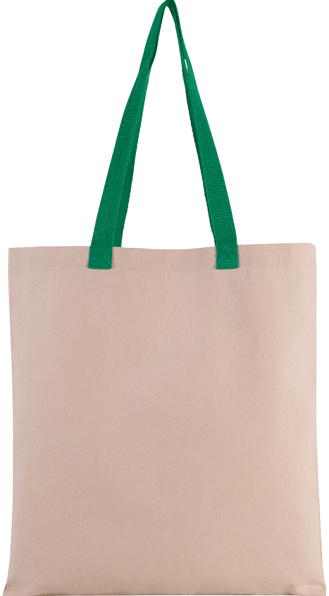 KI0277 – Platte totebag van canvas met contrasterend hengsel ontwerpen en bedrukken 464759