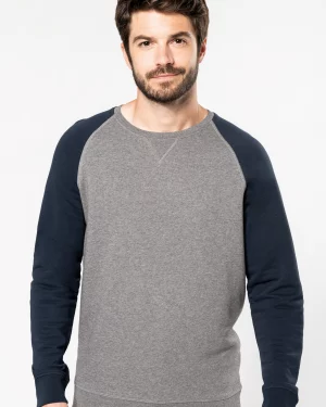 k491 - heren duotone sweater met raglan mouwen -