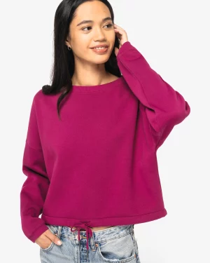 ns429 - dames biokatoen croptop sweater -