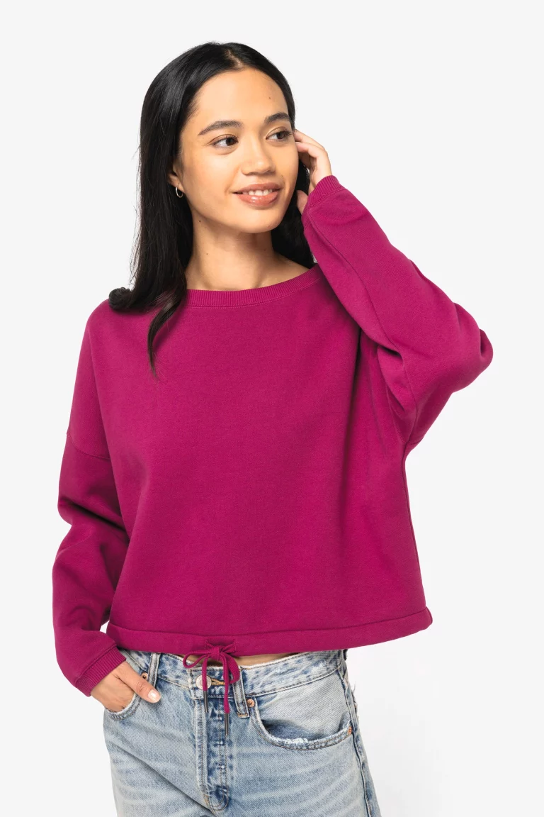 ns429 - dames biokatoen croptop sweater -