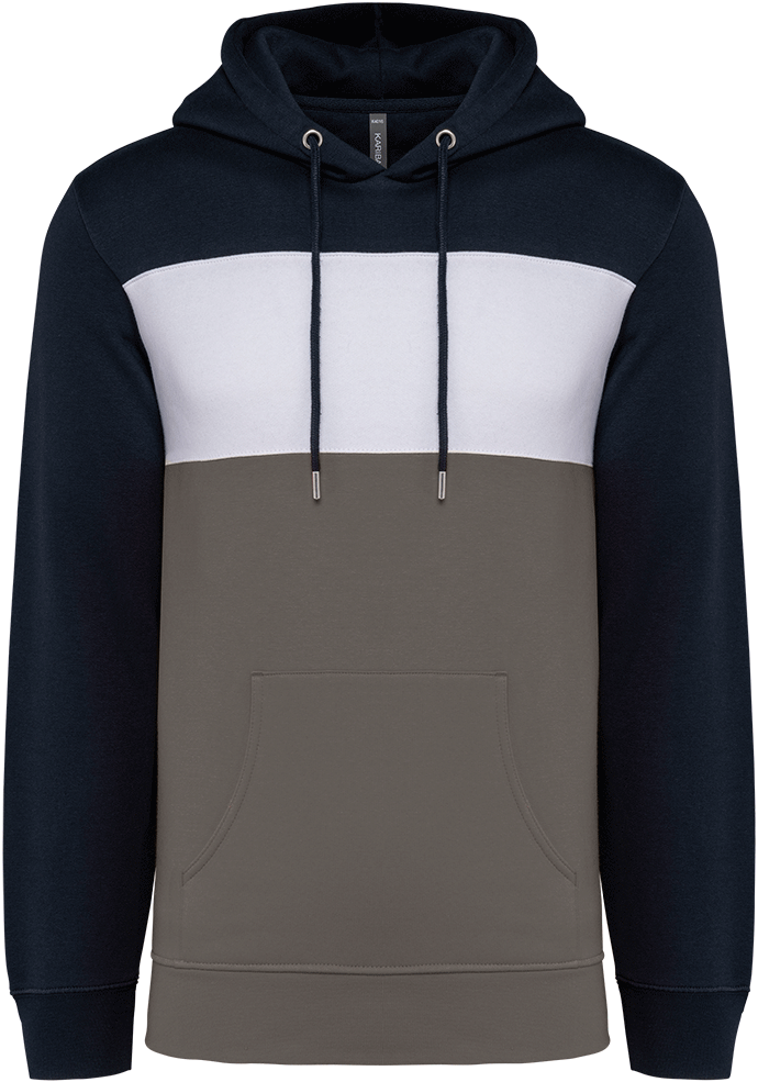 K4016 – Unisex hoodie gestreept driekleurig 464294