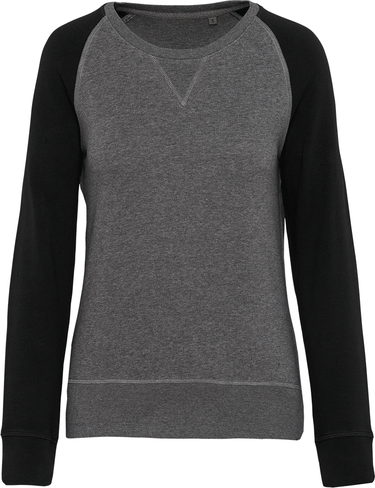 k492 – Dames duotone sweater met raglan mouwen 463978