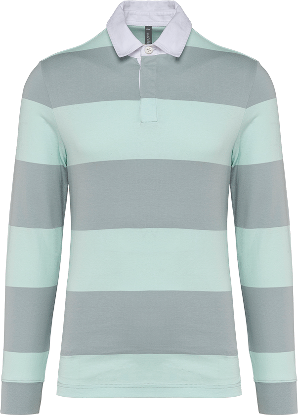 K285 – Unisex polo gestreept met lange mouwen 463208